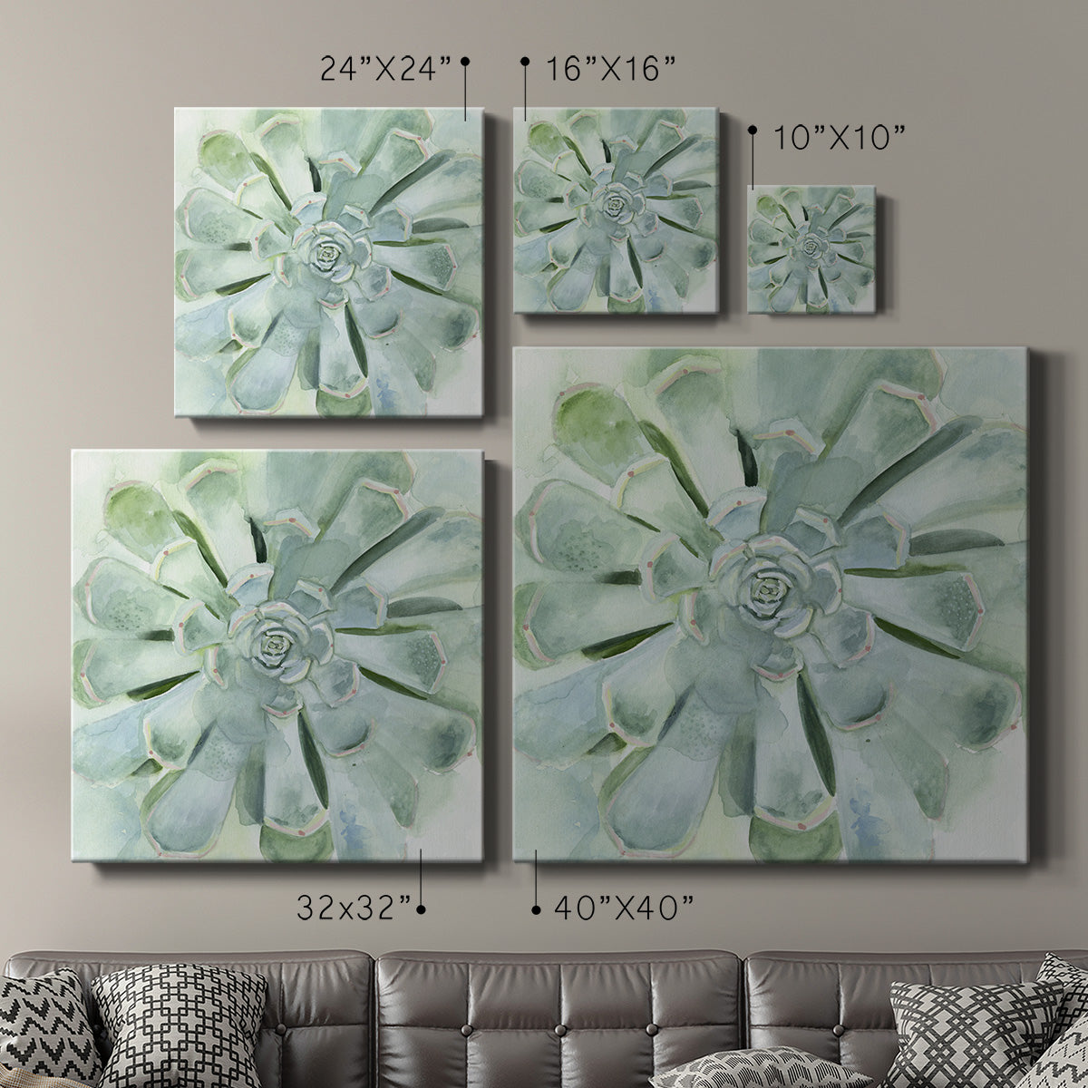 Verdant Succulent IV-Premium Gallery Wrapped Canvas - Ready to Hang