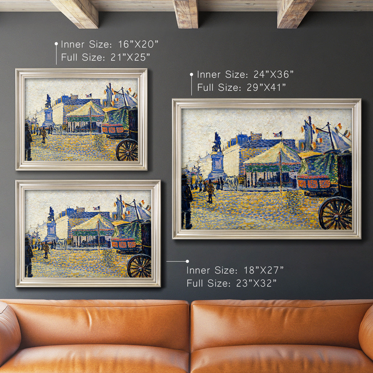Place de Clichy - Ornate Framed Canvas Print