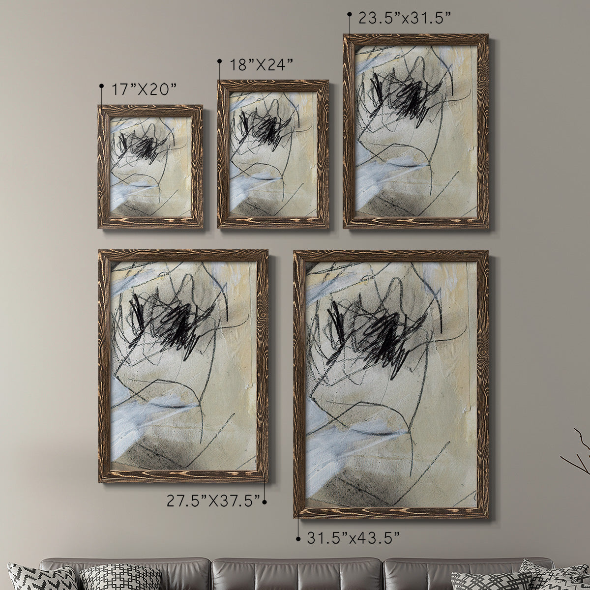 Masked Notes VII - Premium Framed Canvas 2 Piece Set - Ready to Hang