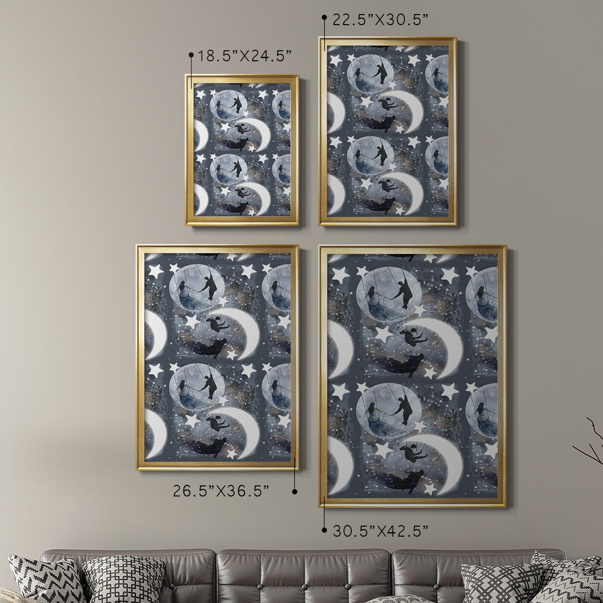 Celestial Love Collection E - Modern Framed Canvas Print