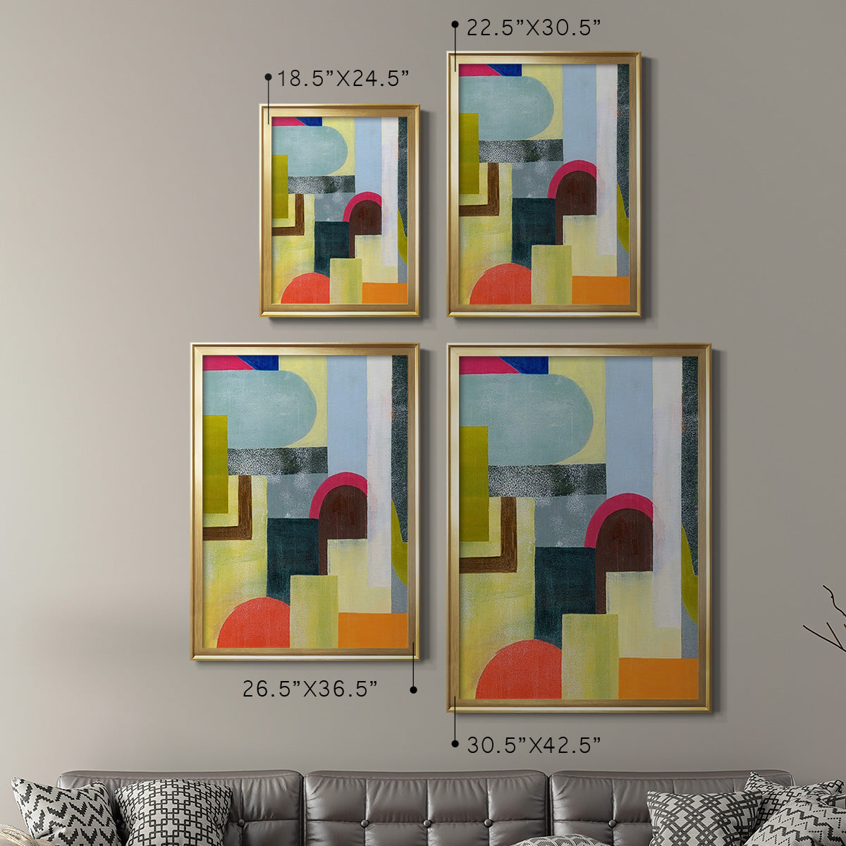 City of Rainbows I - Modern Framed Canvas Print