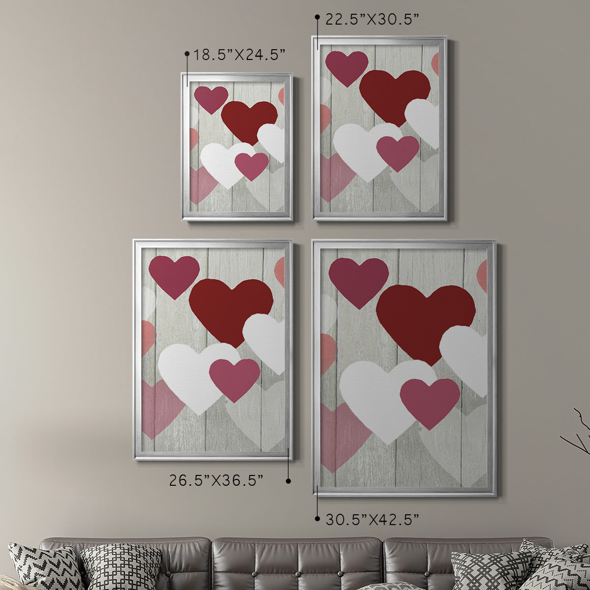 DIY Love Collection F - Modern Framed Canvas Print
