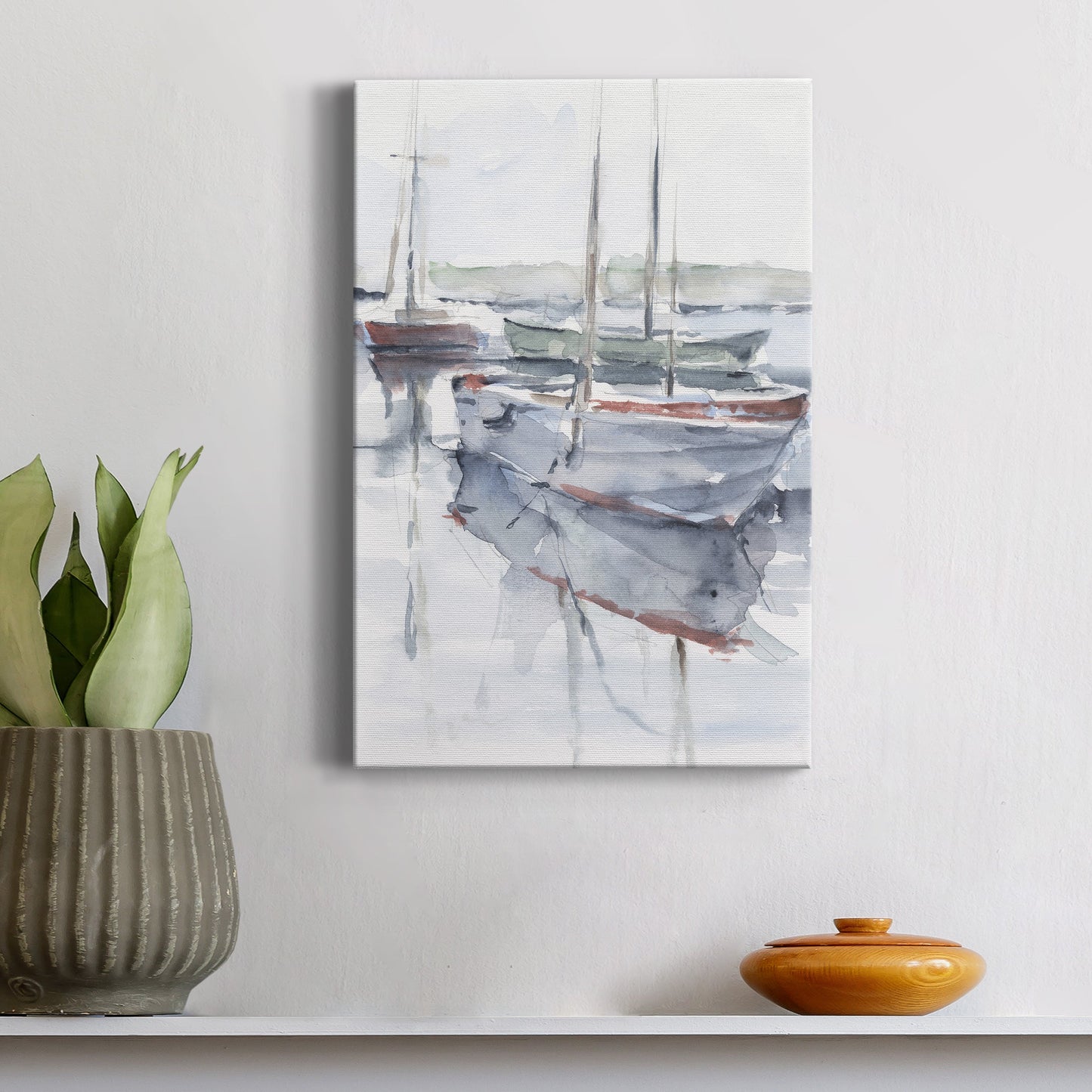 Watercolor Harbor Study I Premium Gallery Wrapped Canvas - Ready to Hang