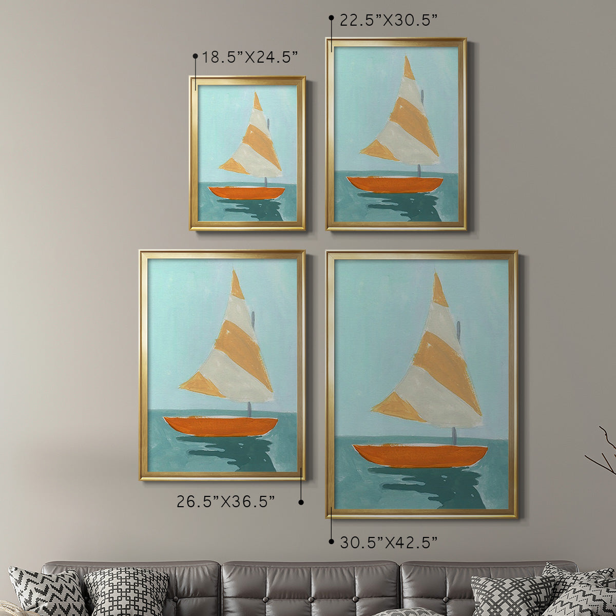 Small Sail I - Modern Framed Canvas Print