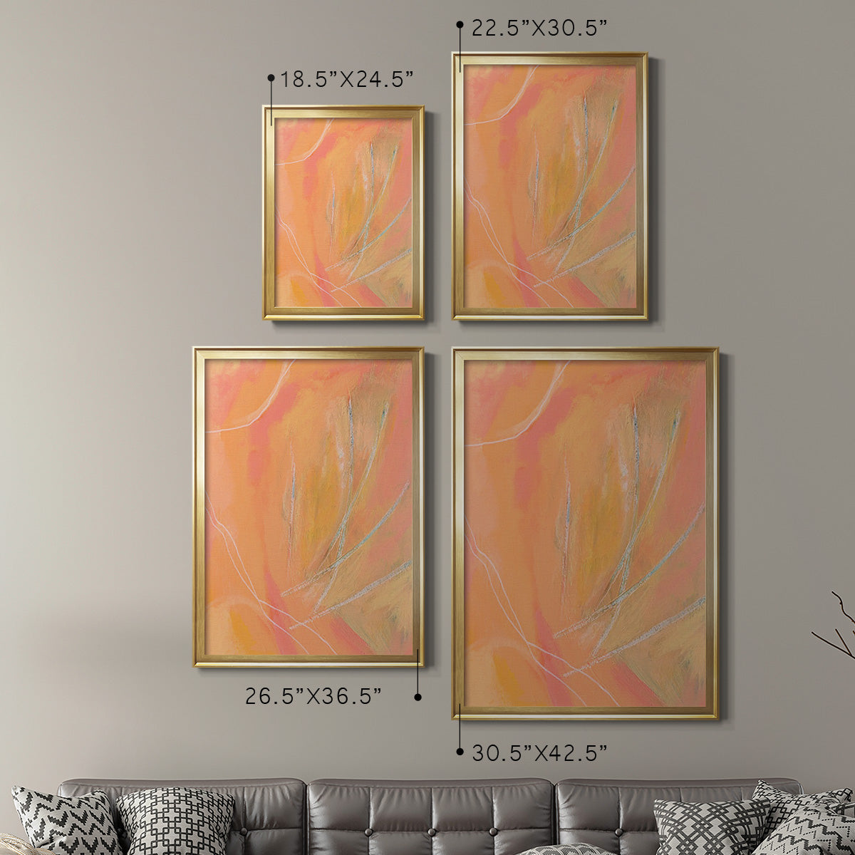 Peach Bliss II - Modern Framed Canvas Print