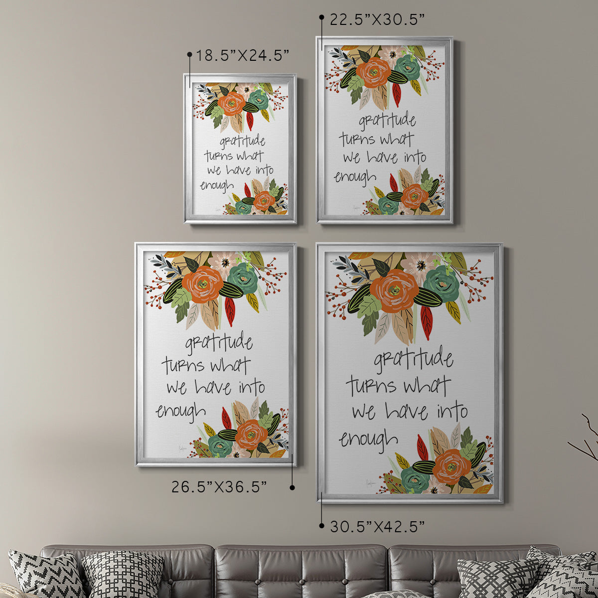 Illustrated Impressions II - Modern Framed Canvas Print