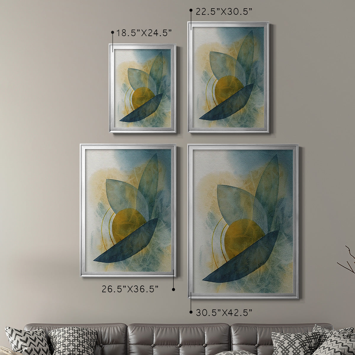 Solar Shapes II - Modern Framed Canvas Print