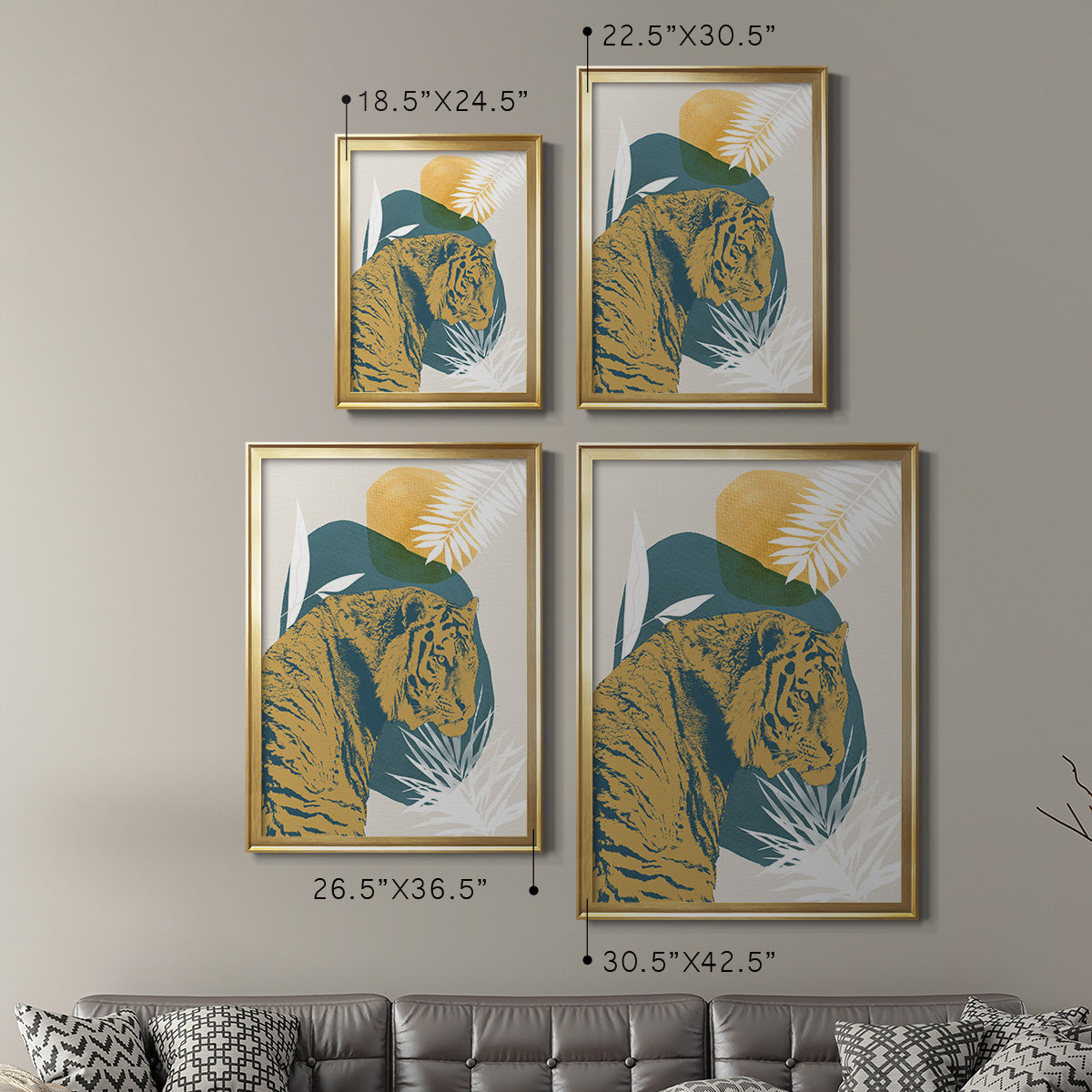 Jungle Cat I - Modern Framed Canvas Print