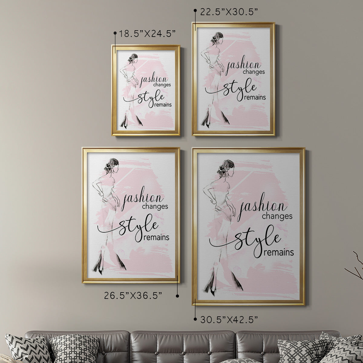 Fashion Changes Style Remains - Modern Framed Canvas Print