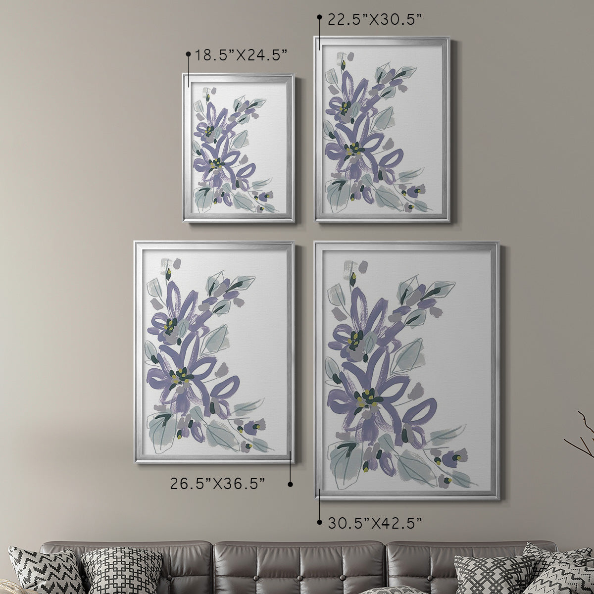 Periwinkle Patch I - Modern Framed Canvas Print