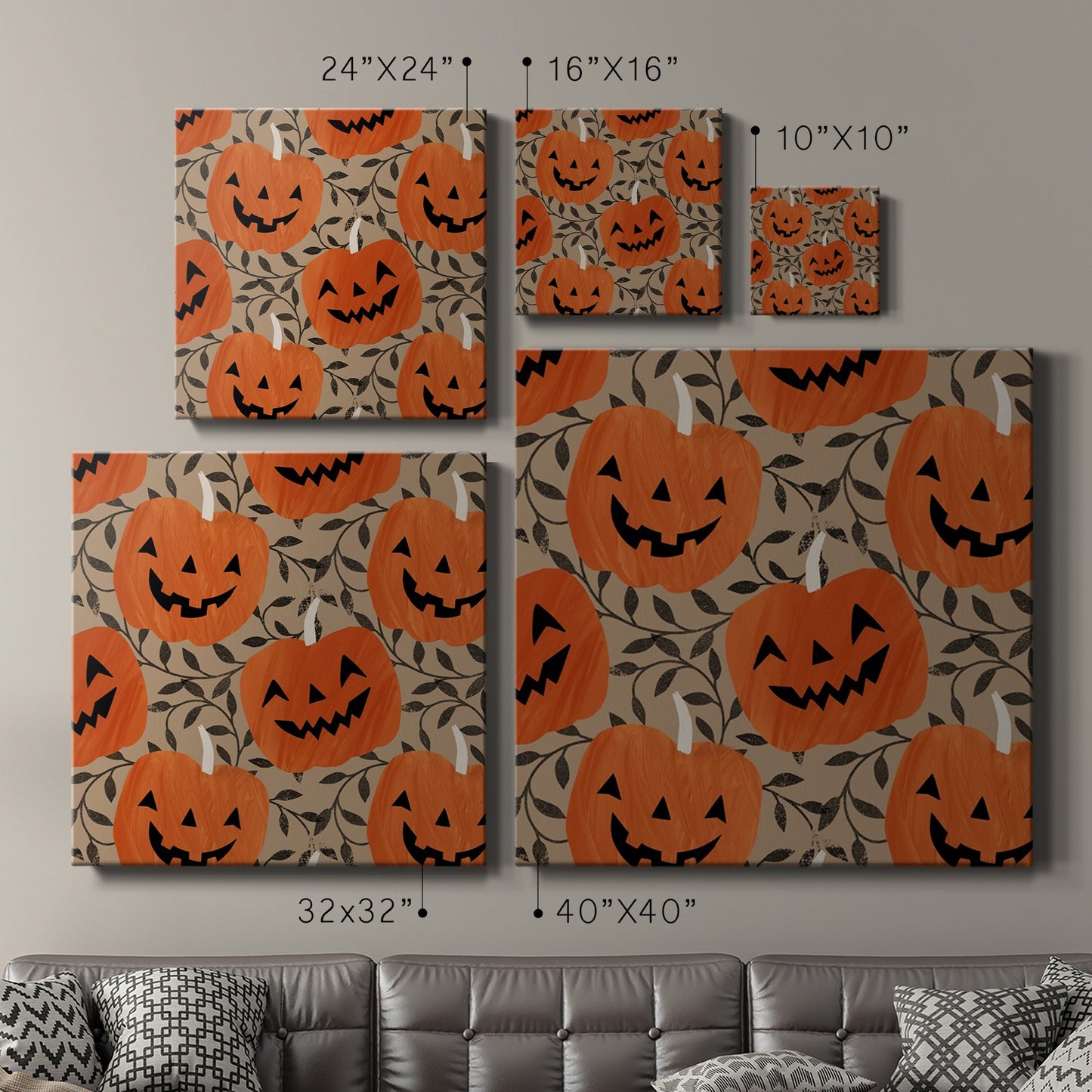 Graphic Halloween Collection F-Premium Gallery Wrapped Canvas - Ready to Hang