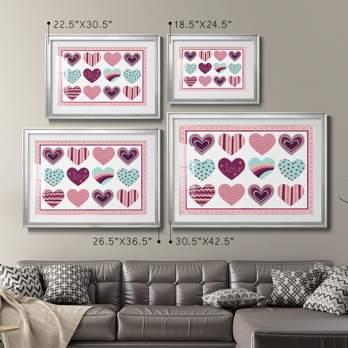 Sweet Valentine Collection A - Modern Framed Art Print