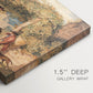 Canvas art print of figures working among animals in vineyard landscape, highlighting texture and gallery-wrapped edges