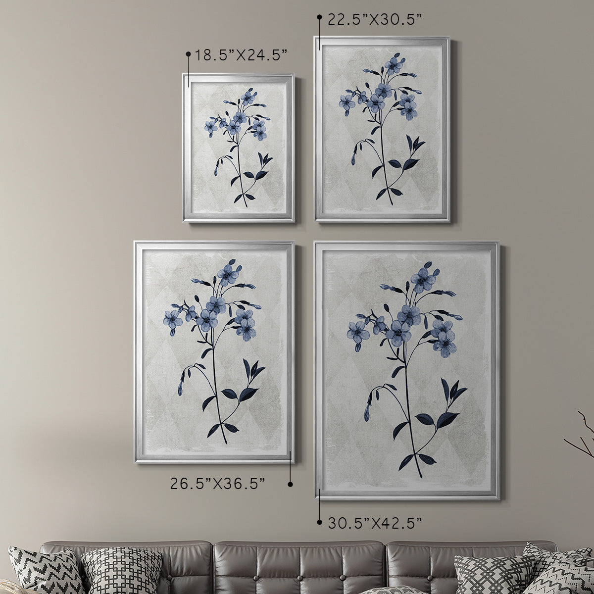 Harlequin Botanical III - Modern Framed Canvas Print