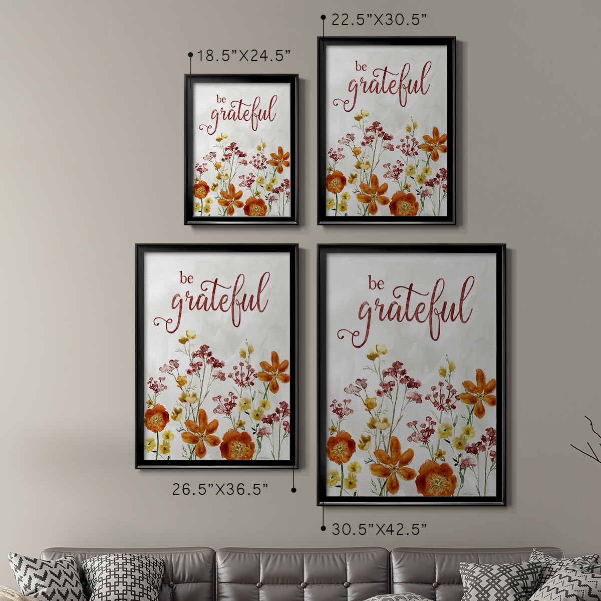 Grateful Catalina Bouquet - Modern Framed Canvas Print