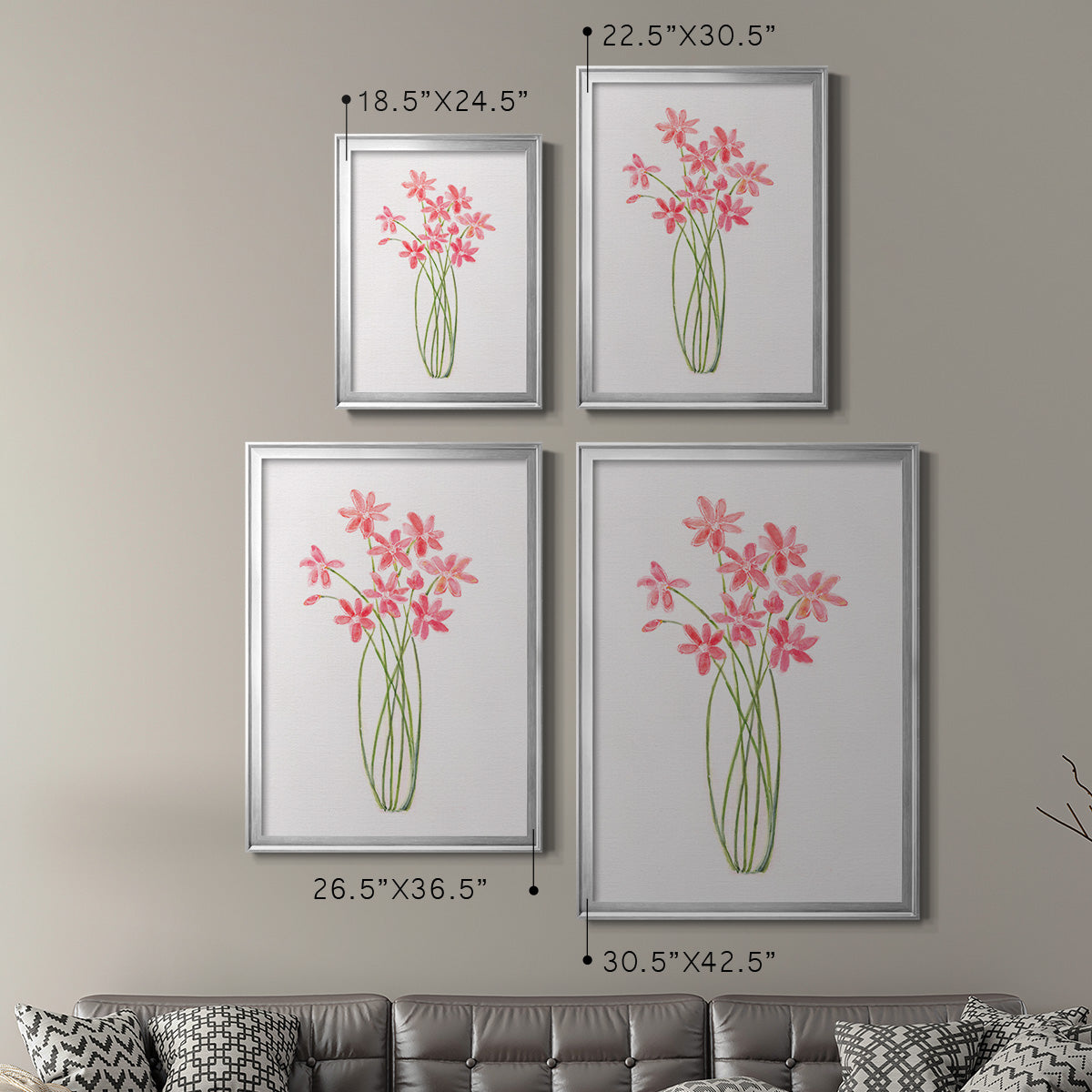 Intertwined Bouquet II - Modern Framed Canvas Print