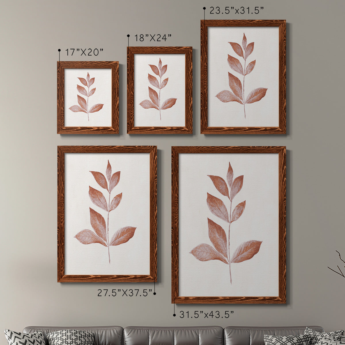 Red Leaf I - Premium Framed Canvas 2 Piece Set - Ready to Hang