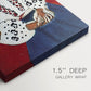 Close-up of a gallery-wrapped canvas corner showing a modern composition with strong pattern emphasis, highlighting texture and print detail.