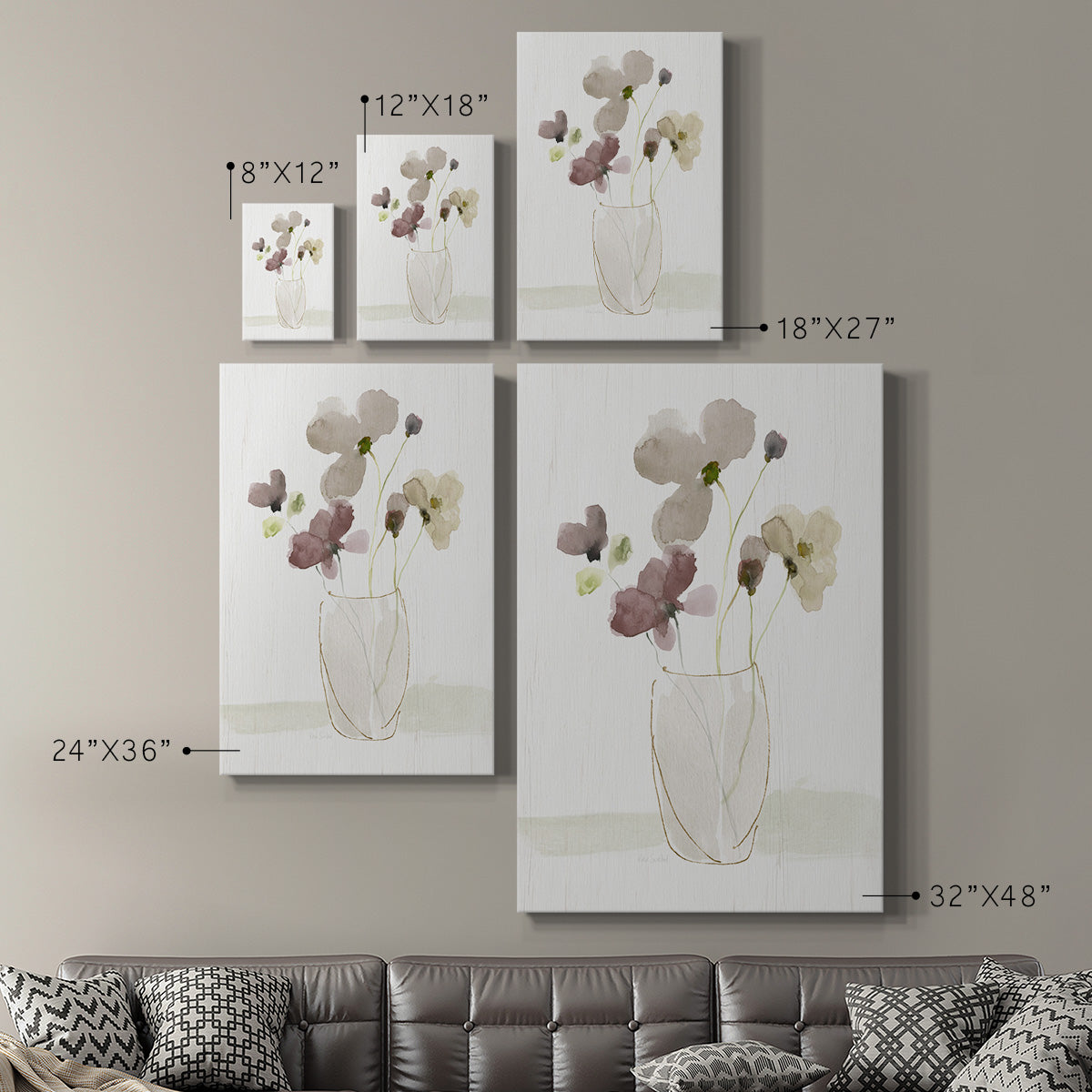 Choose Happy Bouquet II - Canvas Art Print