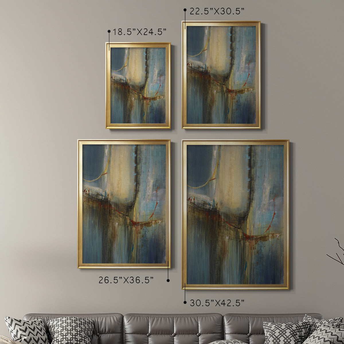 Moon Shadows - Modern Framed Canvas Print