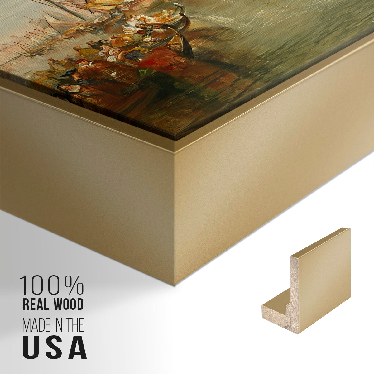 Venice: The Dogana and San Giorgio Maggiore, 1834 - Floater Framed Canvas Print