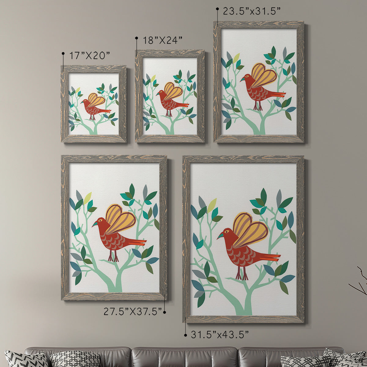 Whitty Bird I - Premium Framed Canvas 2 Piece Set - Ready to Hang