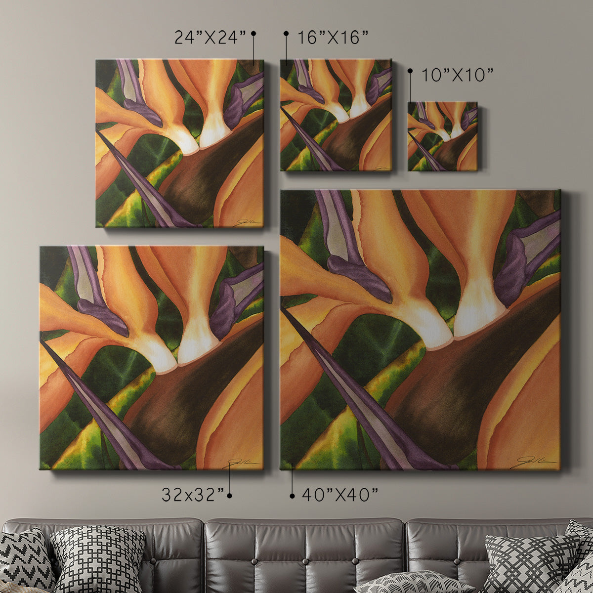 Bird of Paradise Tile II-Premium Gallery Wrapped Canvas - Ready to Hang