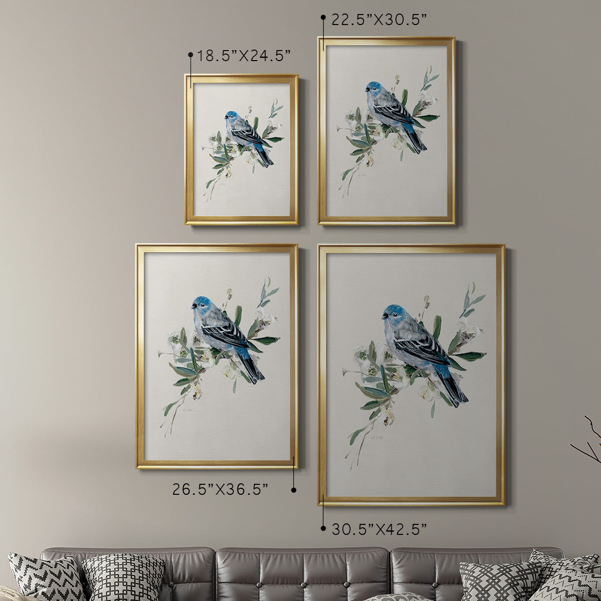 Bluebird Happy II - Modern Framed Canvas Print