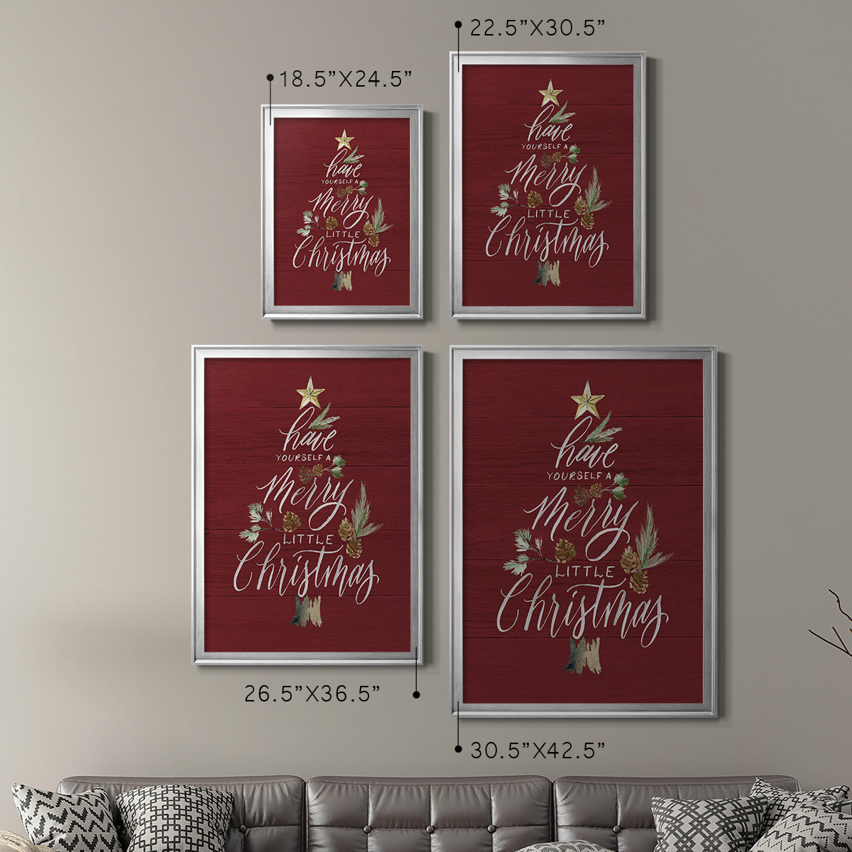 Merry Little Christmas - Modern Framed Canvas Print