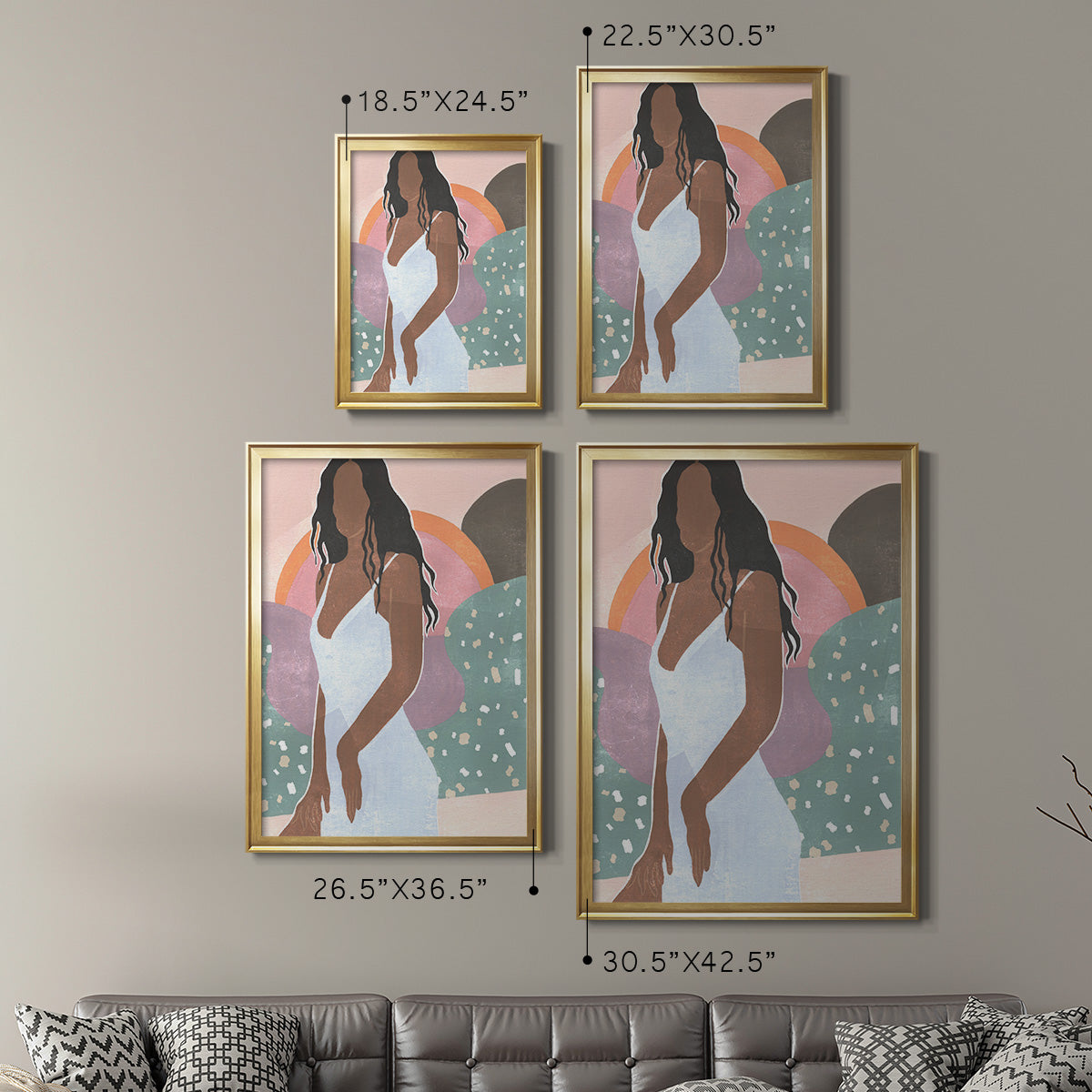 Curly Lady I - Modern Framed Canvas Print