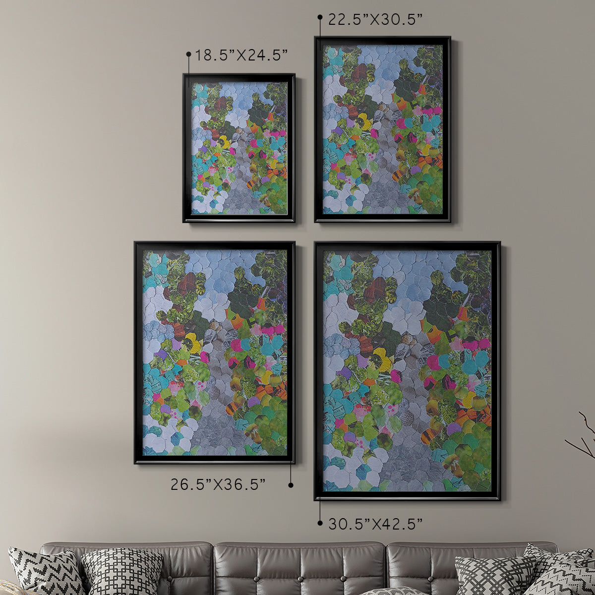 Magenta Garden - Modern Framed Canvas Print