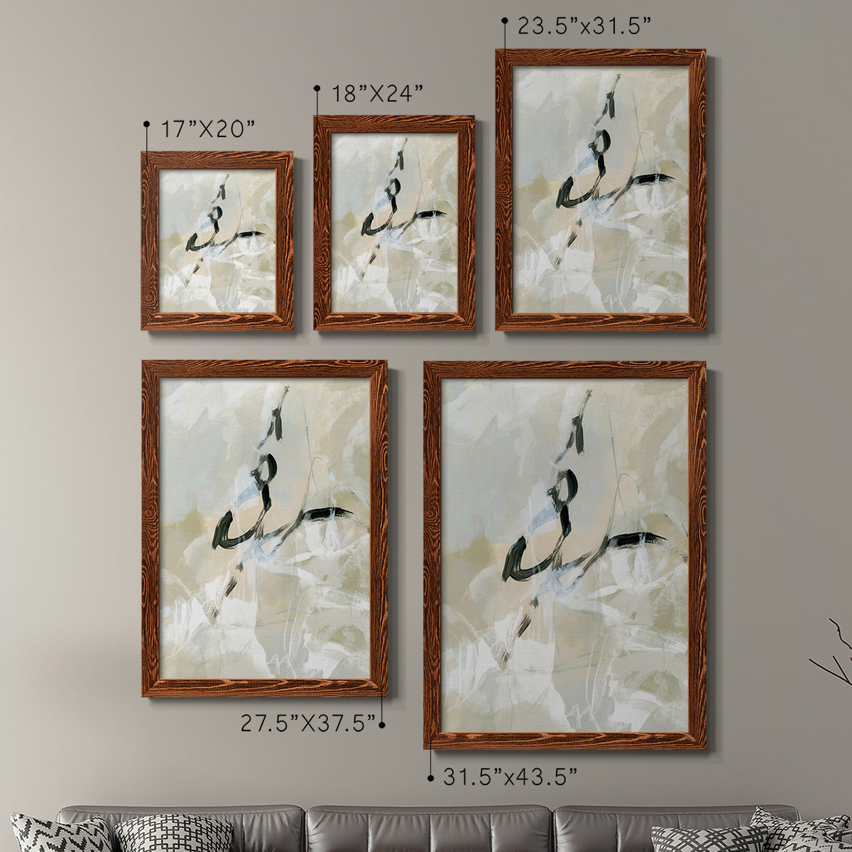 Scribble Veil I - Premium Framed Canvas 2 Piece Set - Ready to Hang