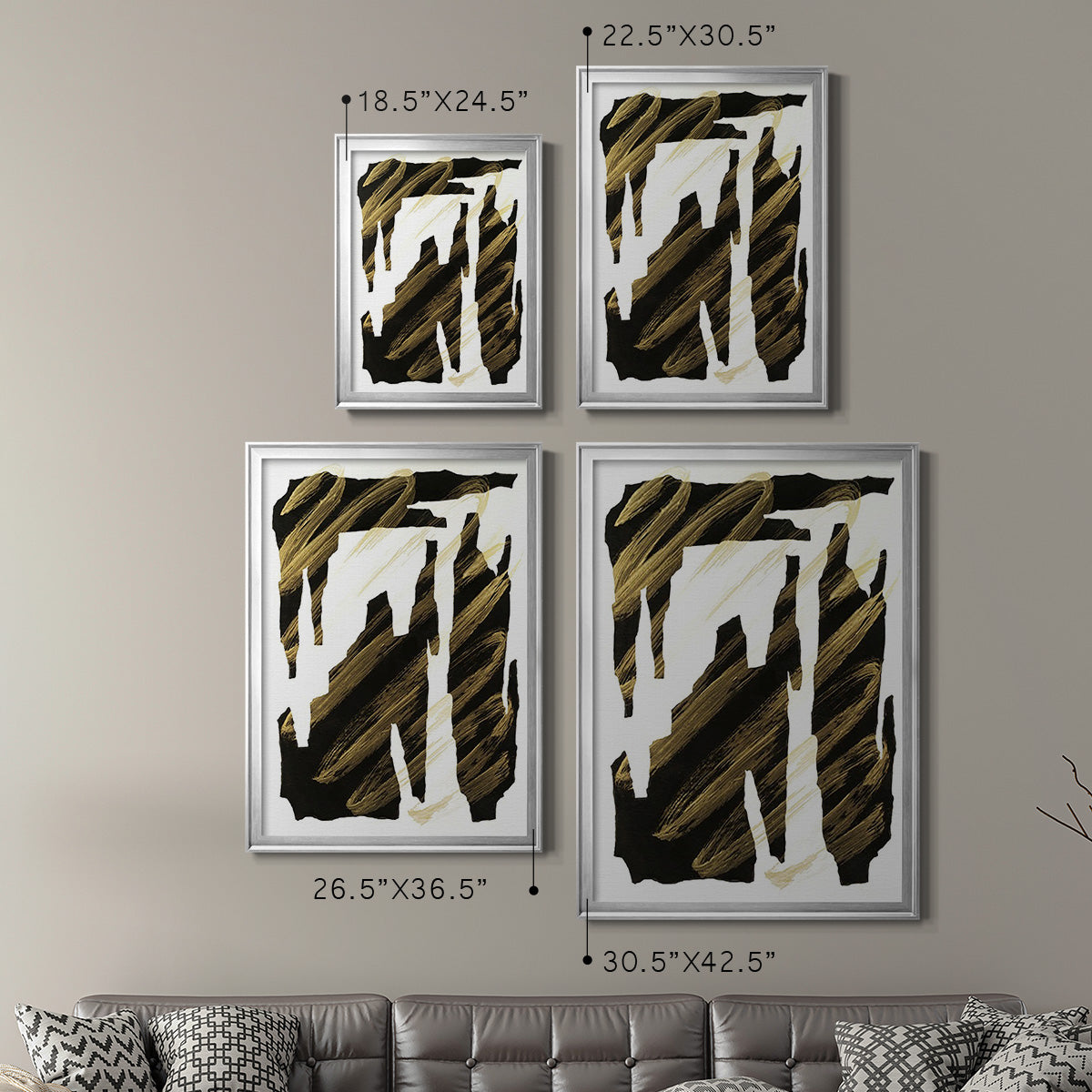 Onyx Obelisks IV - Modern Framed Canvas Print