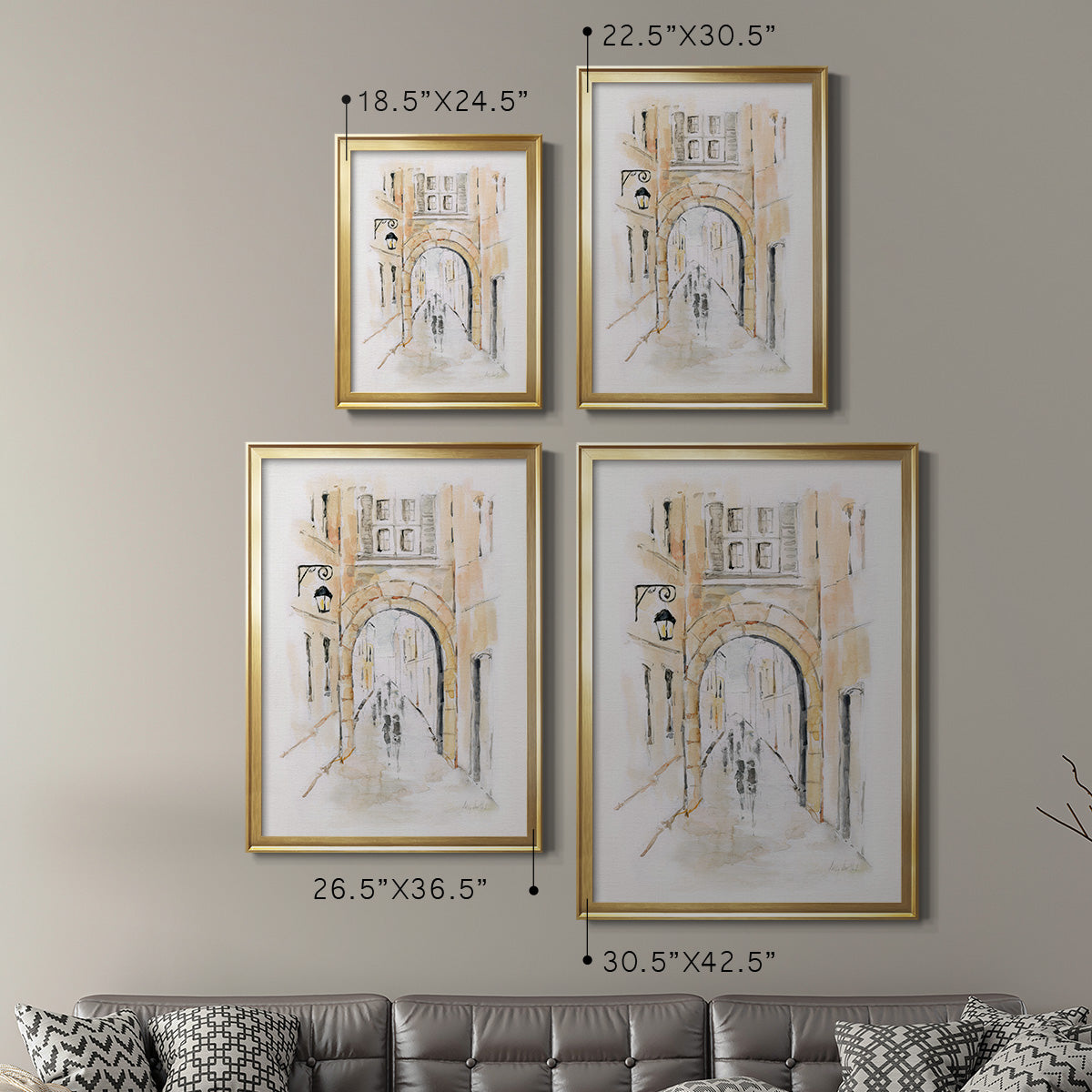 Venice Market Day II - Modern Framed Canvas Print