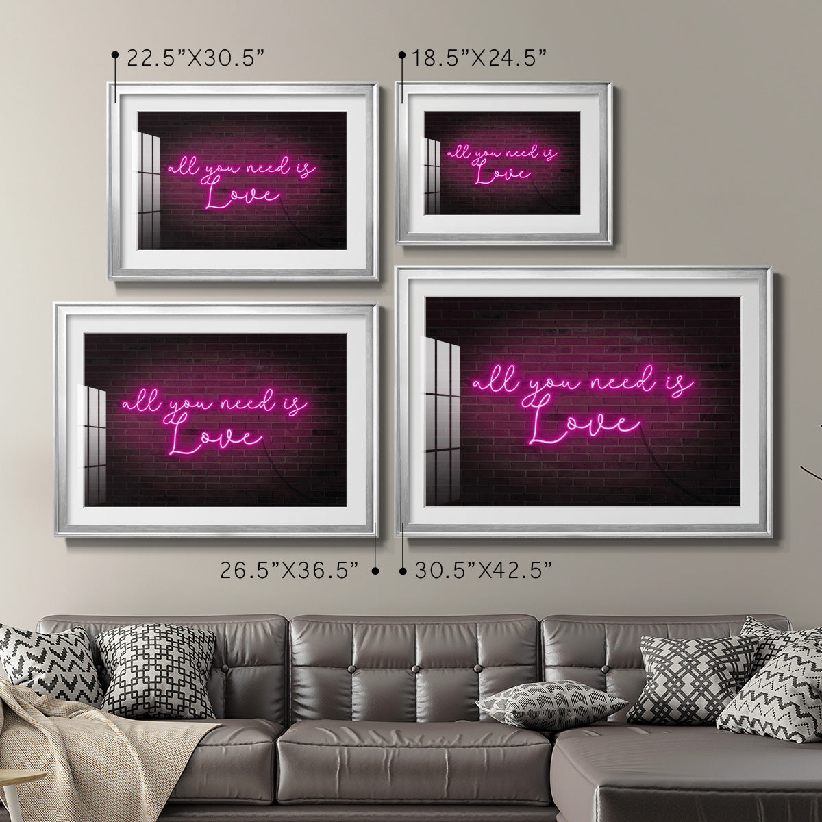 Neon Love I - Modern Framed Art Print