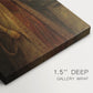 Close-up of a gallery-wrapped canvas corner showing a classic image with balanced light, highlighting texture and print detail.