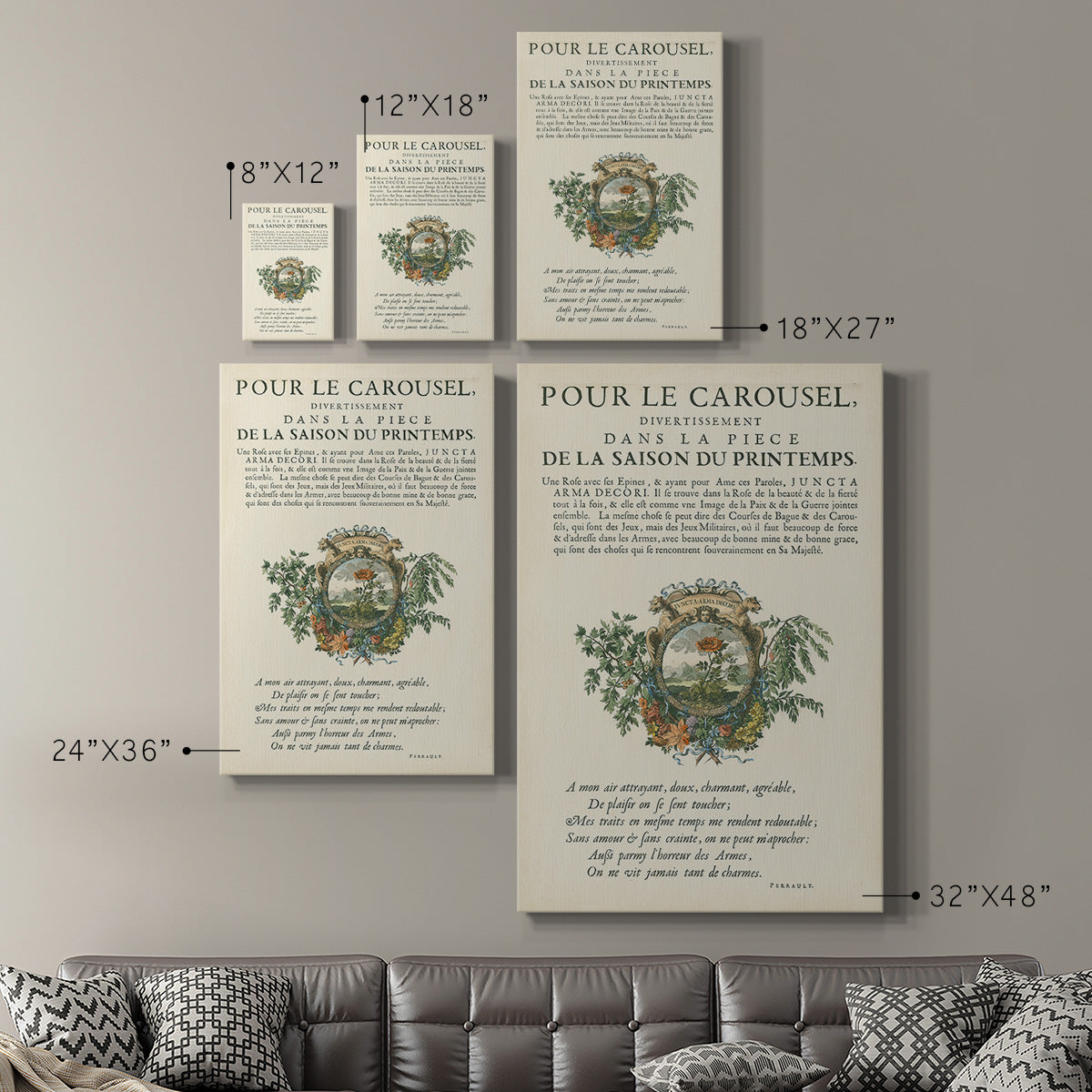 Printed Embellished Bookplate IV Premium Gallery Wrapped Canvas - Ready to Hang