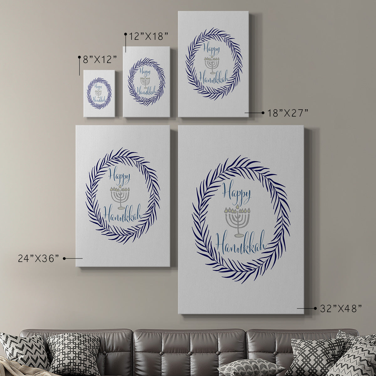 Hanukkah Wreath - Canvas Art Print