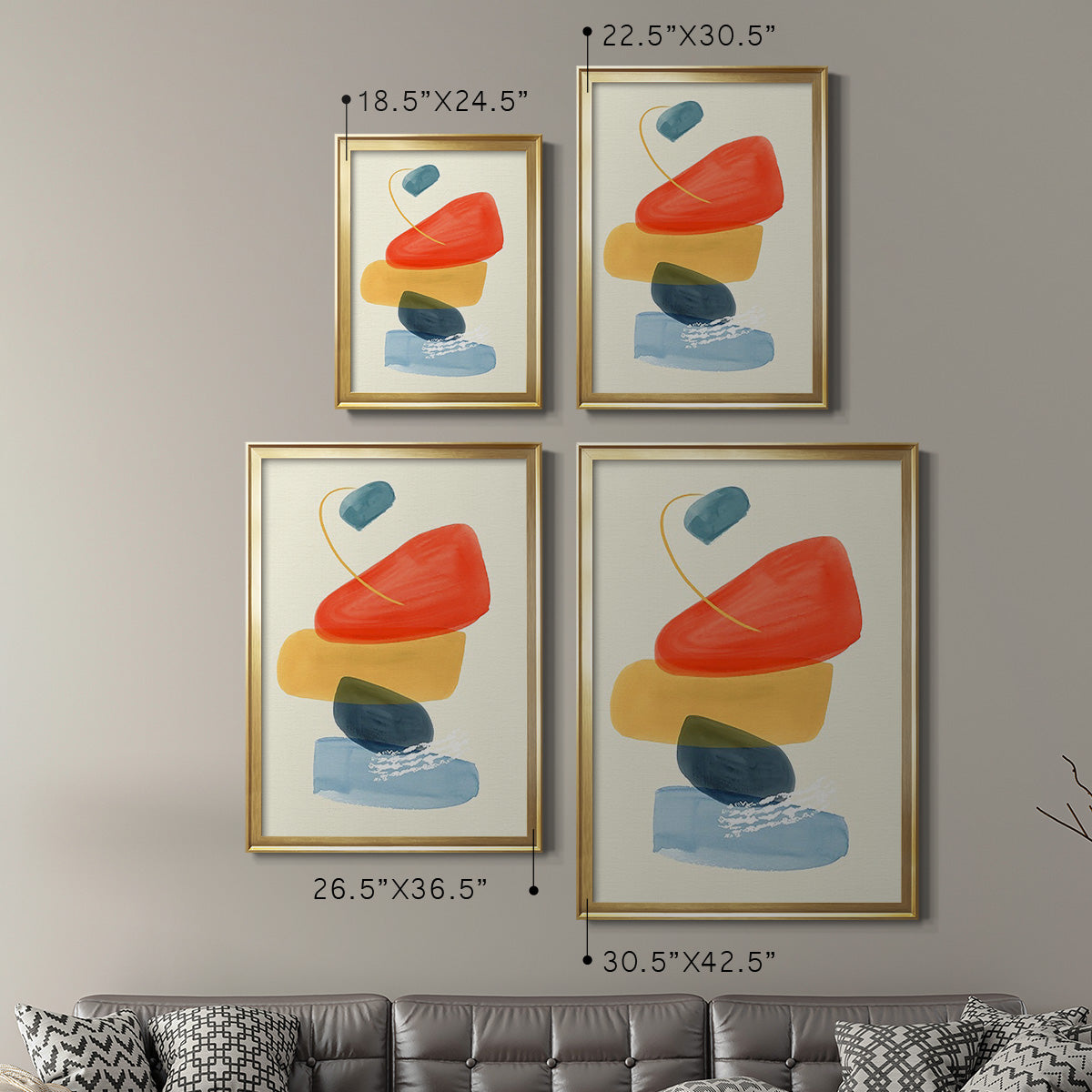 Bright Color Bundle II - Modern Framed Canvas Print