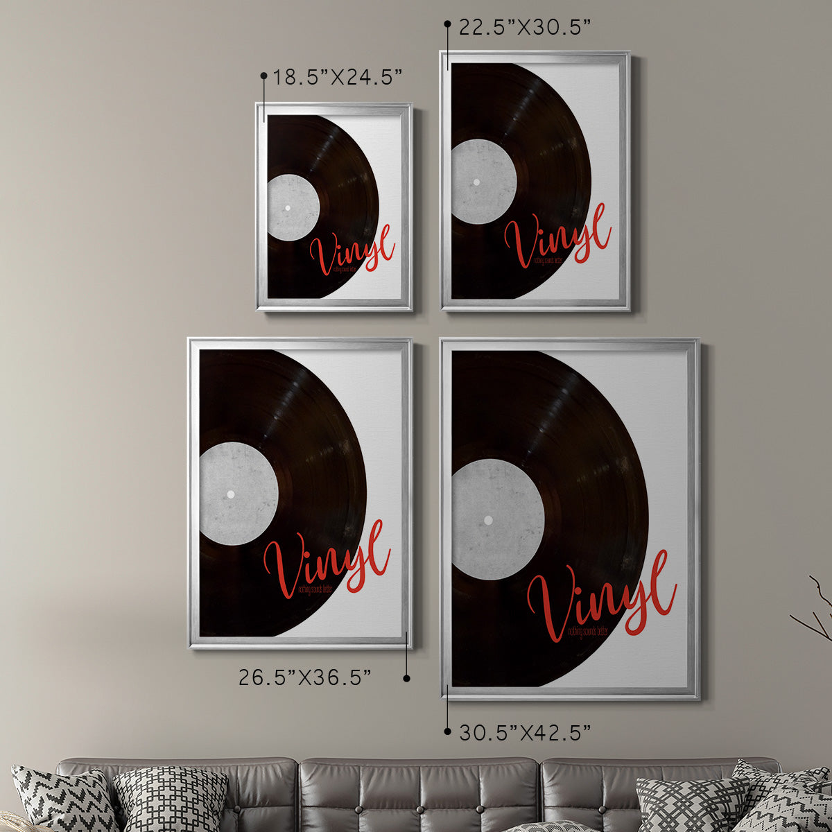 Vinyl - Modern Framed Canvas Print