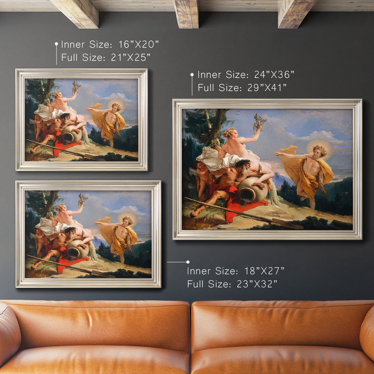 Apollo Pursuing Daphne - Ornate Framed Canvas Print