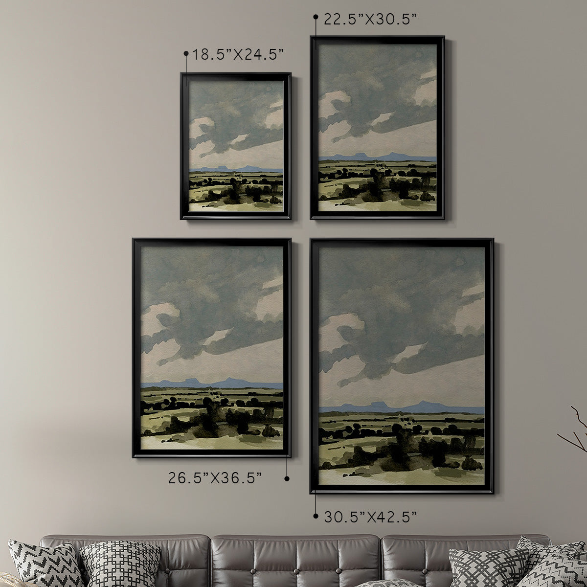 Pink Hazy Sky I - Modern Framed Canvas Print