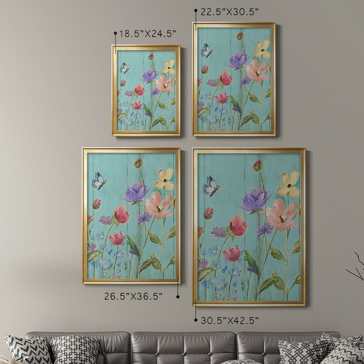 Wildflower Flutter III - Modern Framed Canvas Print