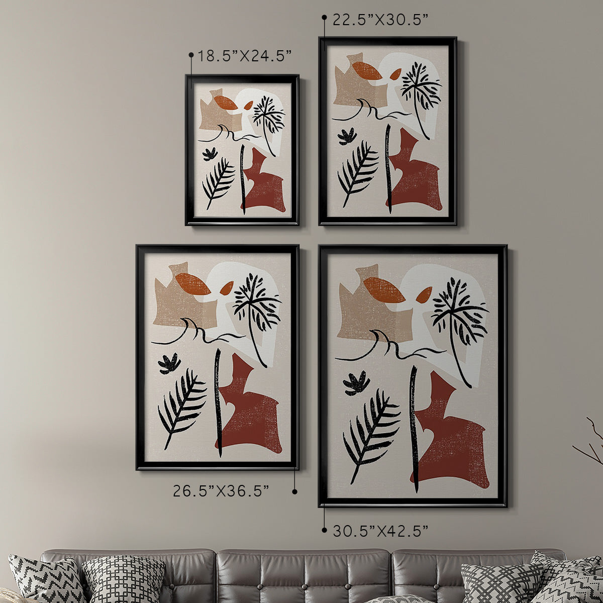 Soft Palms VI - Modern Framed Canvas Print