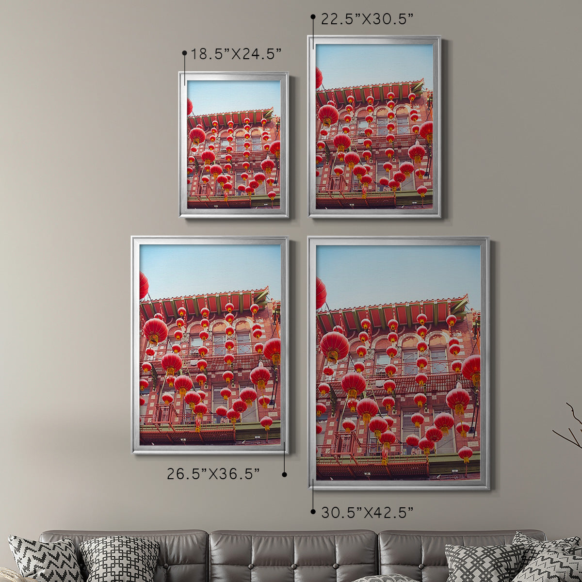 Lovely Lanterns II - Modern Framed Canvas Print