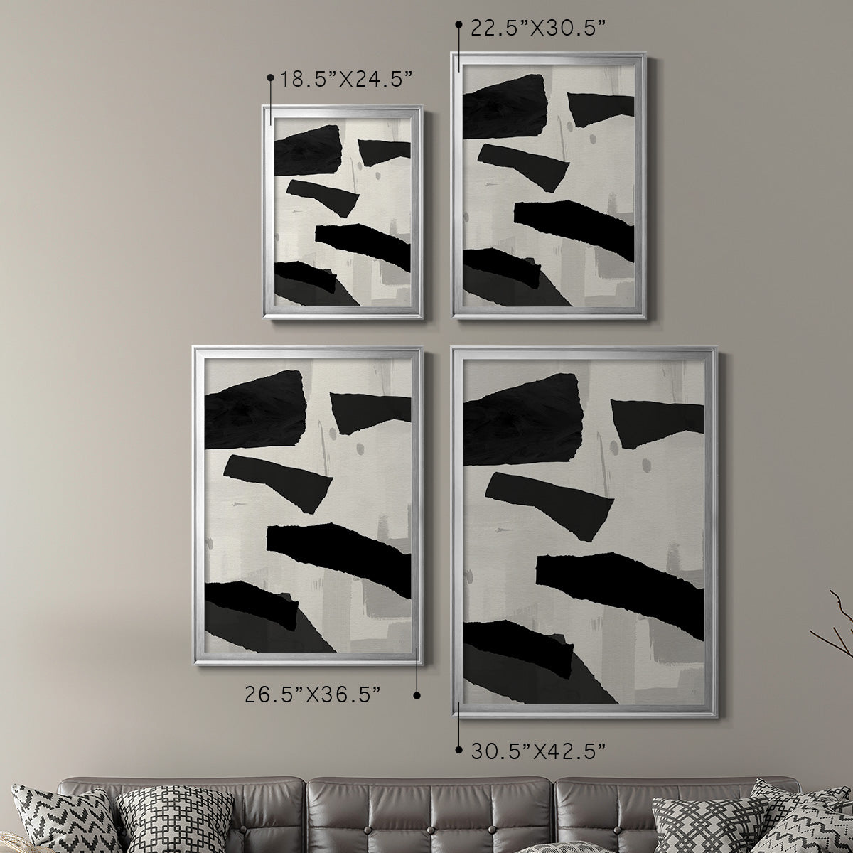 Mountain Paths II - Modern Framed Canvas Print