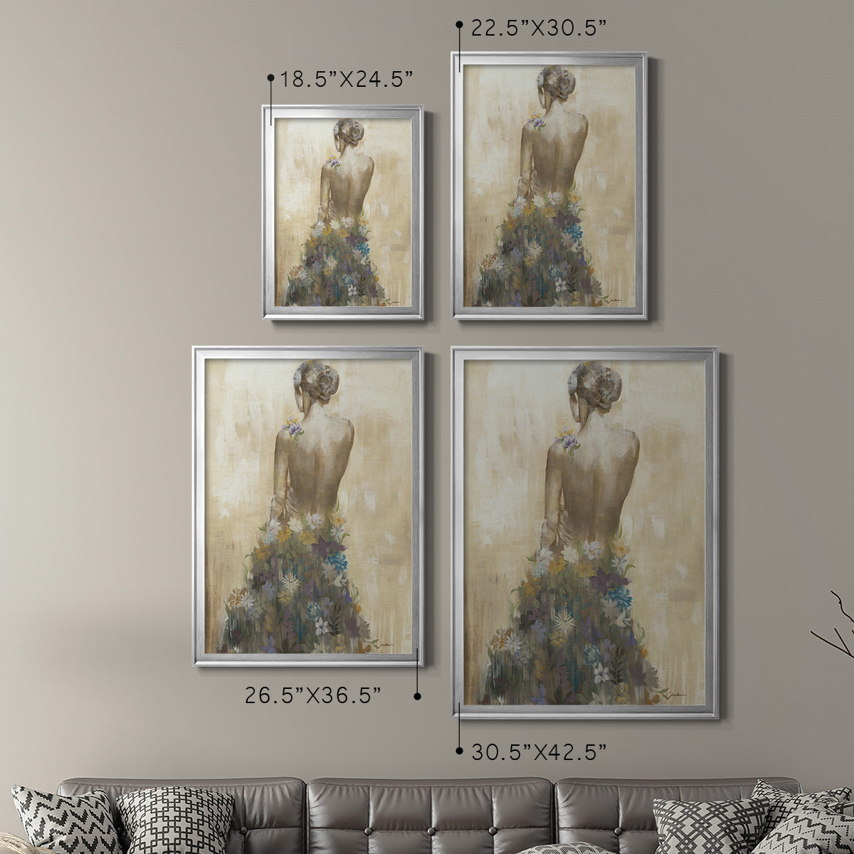 Garden Gown - Modern Framed Canvas Print