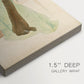 Close-up of a gallery-wrapped canvas corner showing a quiet scene with subtle color and simple form, highlighting texture and print detail.