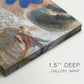 Close-up of a gallery-wrapped canvas corner showing a gentle image with floating elements and subtle texture, highlighting texture and print detail.