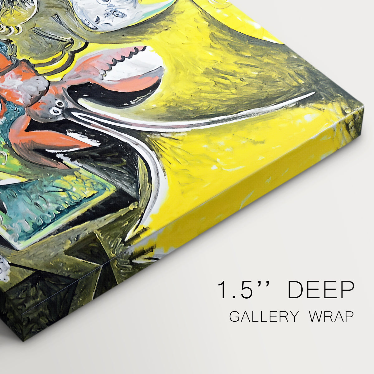 Canvas art print of an abstract still life combining cat and lobster, highlighting texture and gallery-wrapped edges